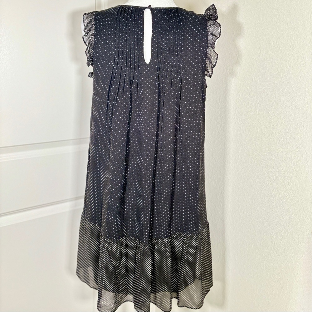 Joie Silk Black and White Polka Dot Ruffle Midi Dress Size Small - Picture 3 of 5